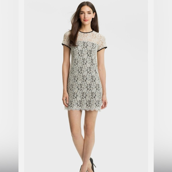 Diane Von Furstenberg Barbie Lace Overlay Stretch Dress - Picture 1 of 8
